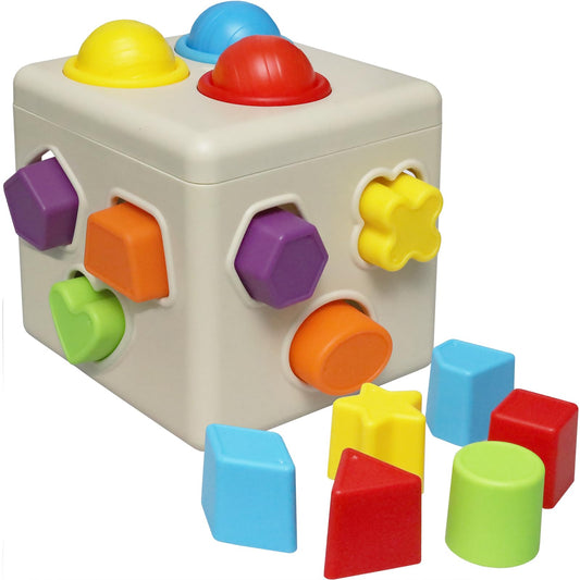 Kiddie Play Shape Sorter cube with colorful shapes for early shape recognition and fine motor practice.