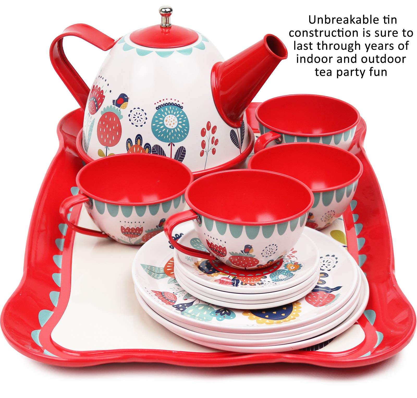 Kiddie Play carrying case makes storage simple for indoor and outdoor tea time.