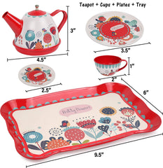 Kiddie Play tea set plates support graceful pretend tea service for kids.