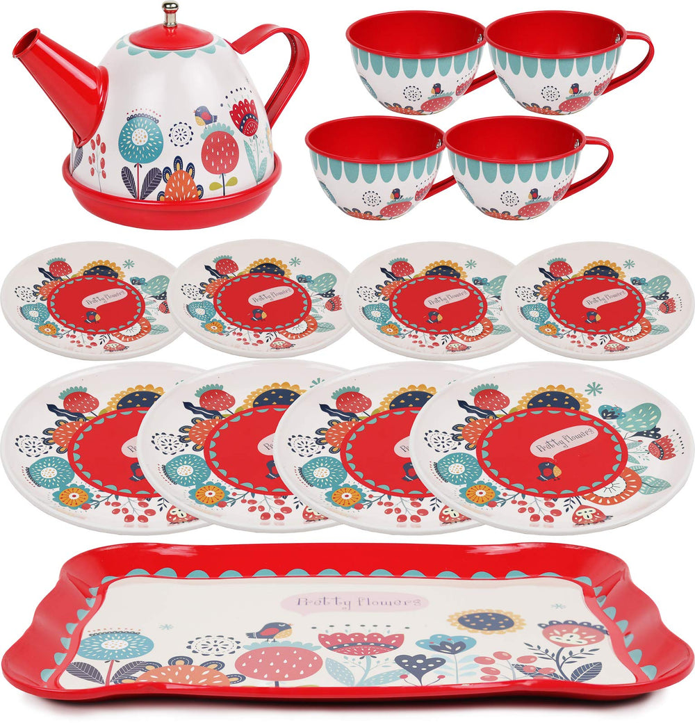 Kiddie Play tea set saucers pair with plates for tidy party setups.