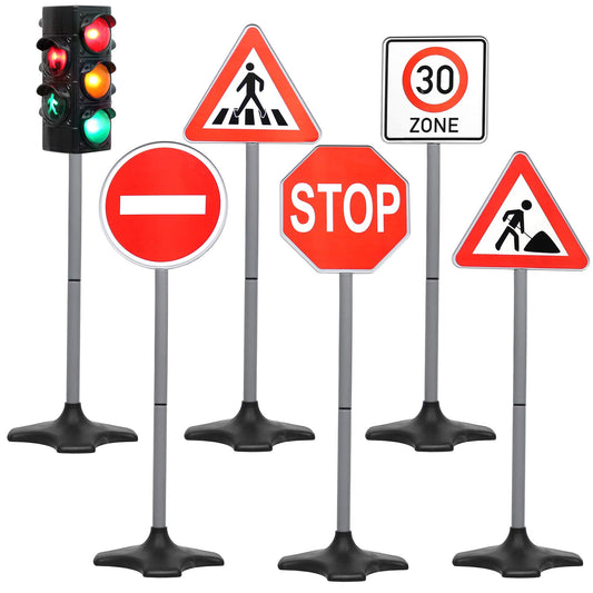 Kiddie Play traffic light assembly for kids supports hands-on learning and imaginative play.