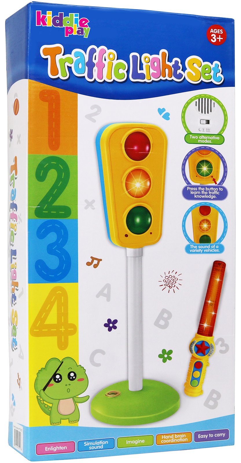 Kiddie Play traffic light toy stands 25.5 inches tall for visibility