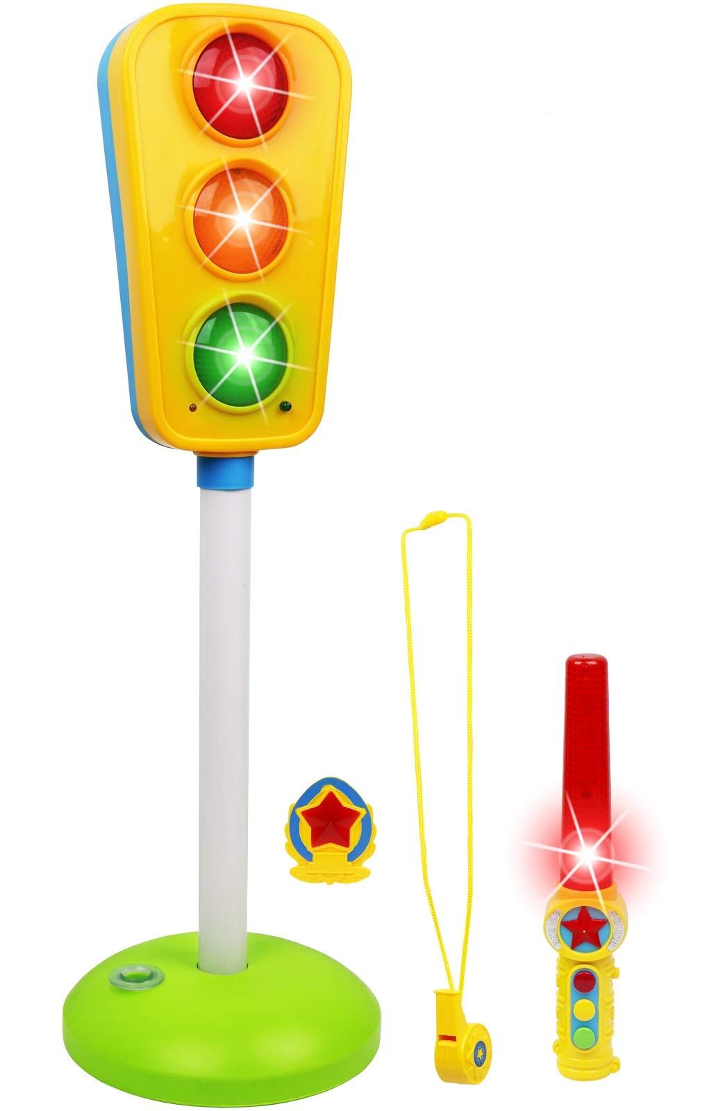 Kiddie Play traffic light toy with lights and sounds enhances imaginative play