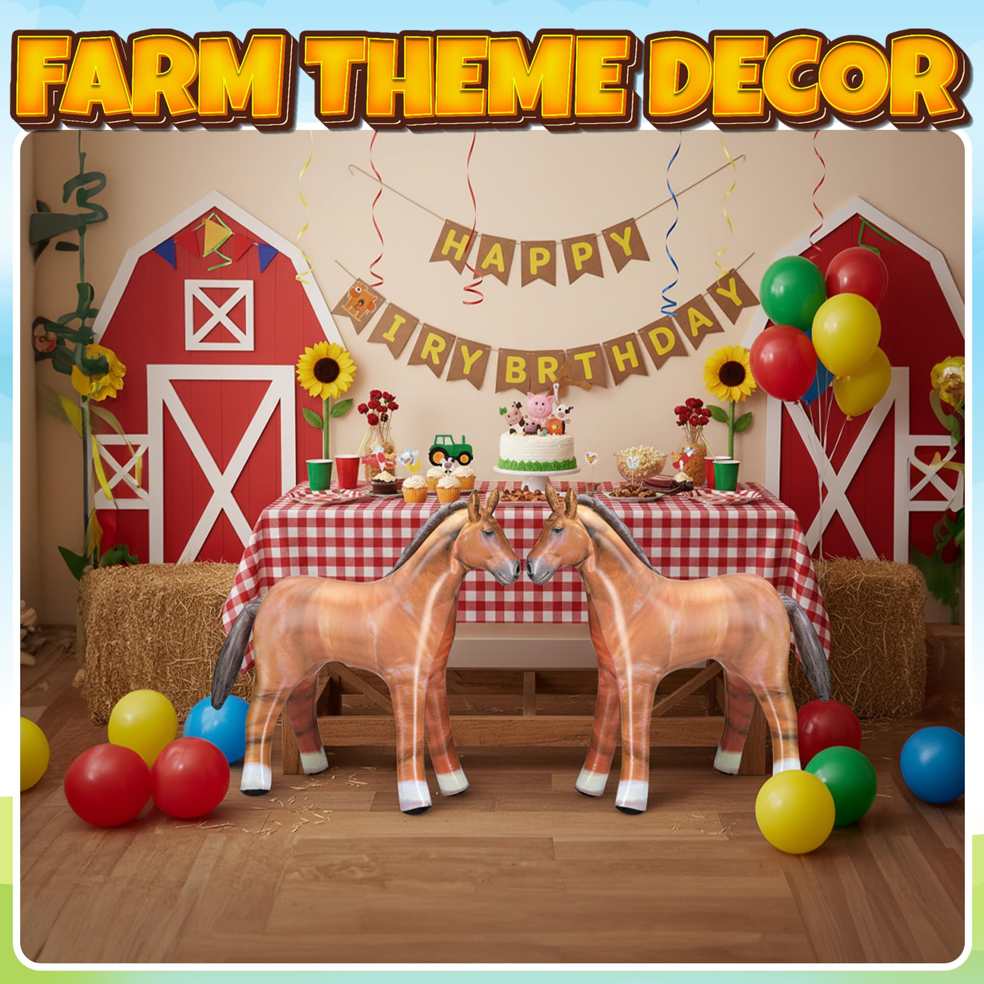 KiddieLoot birthday decoration inflatable horse ideal for celebrations.