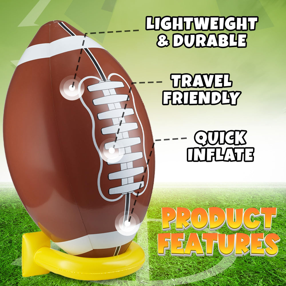KiddieLoot photo prop boosts party vibes with oversized football centerpiece.