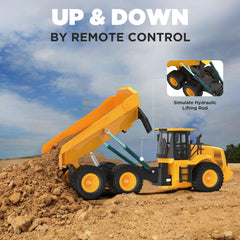 KIDDITOY Mighty 9-Channel RC Dump Truck all-terrain tires grip varied surfaces