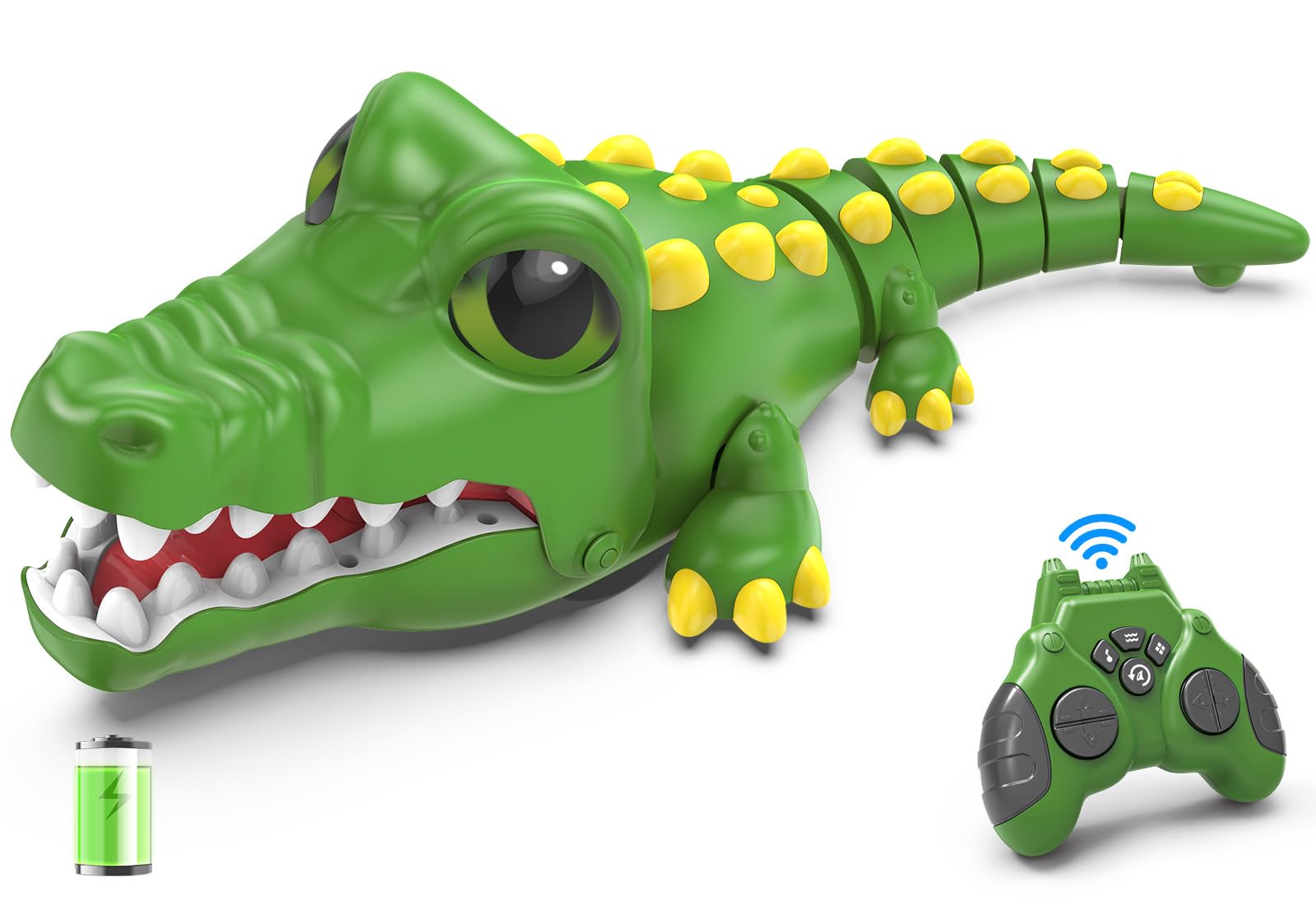 Kidditoy remote crocodile robot front view with lifelike motion for interactive play