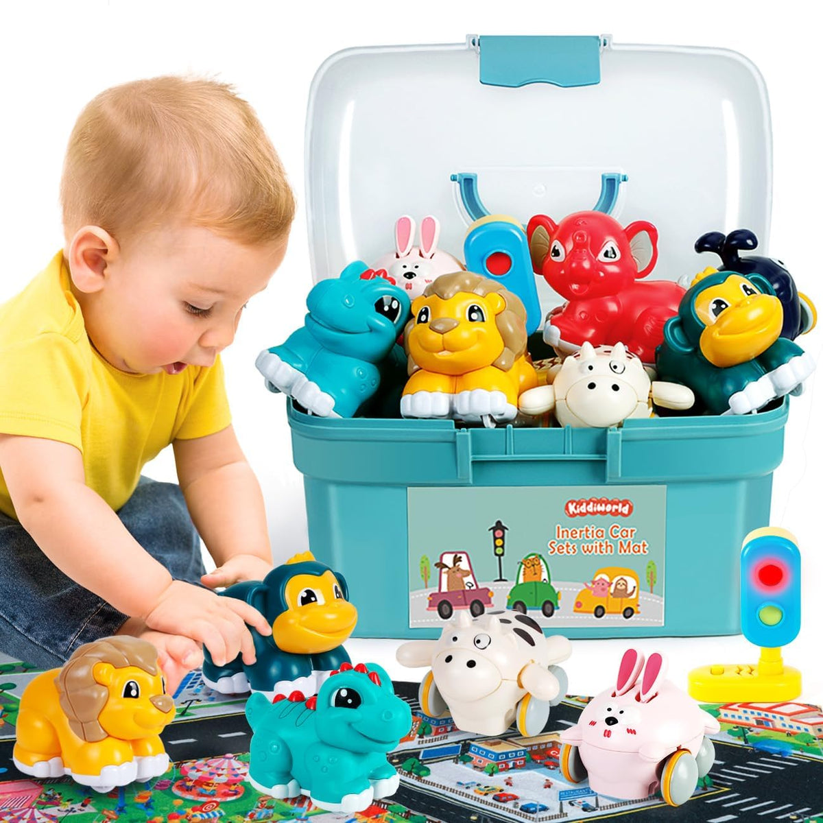 Kiddiworld dinosaur car toy for imaginative play and learning