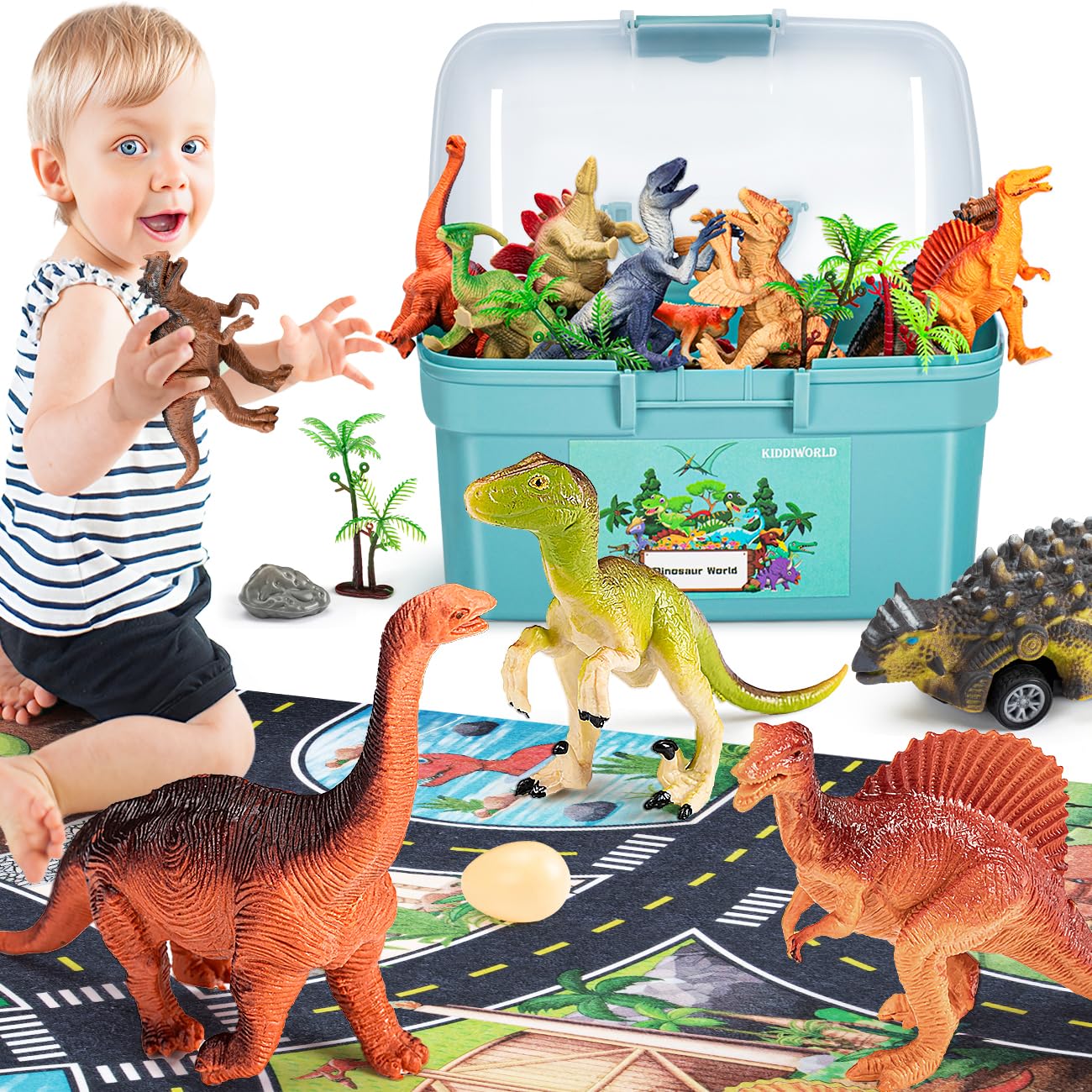 Kiddiworld dinosaur figures set for imaginative play