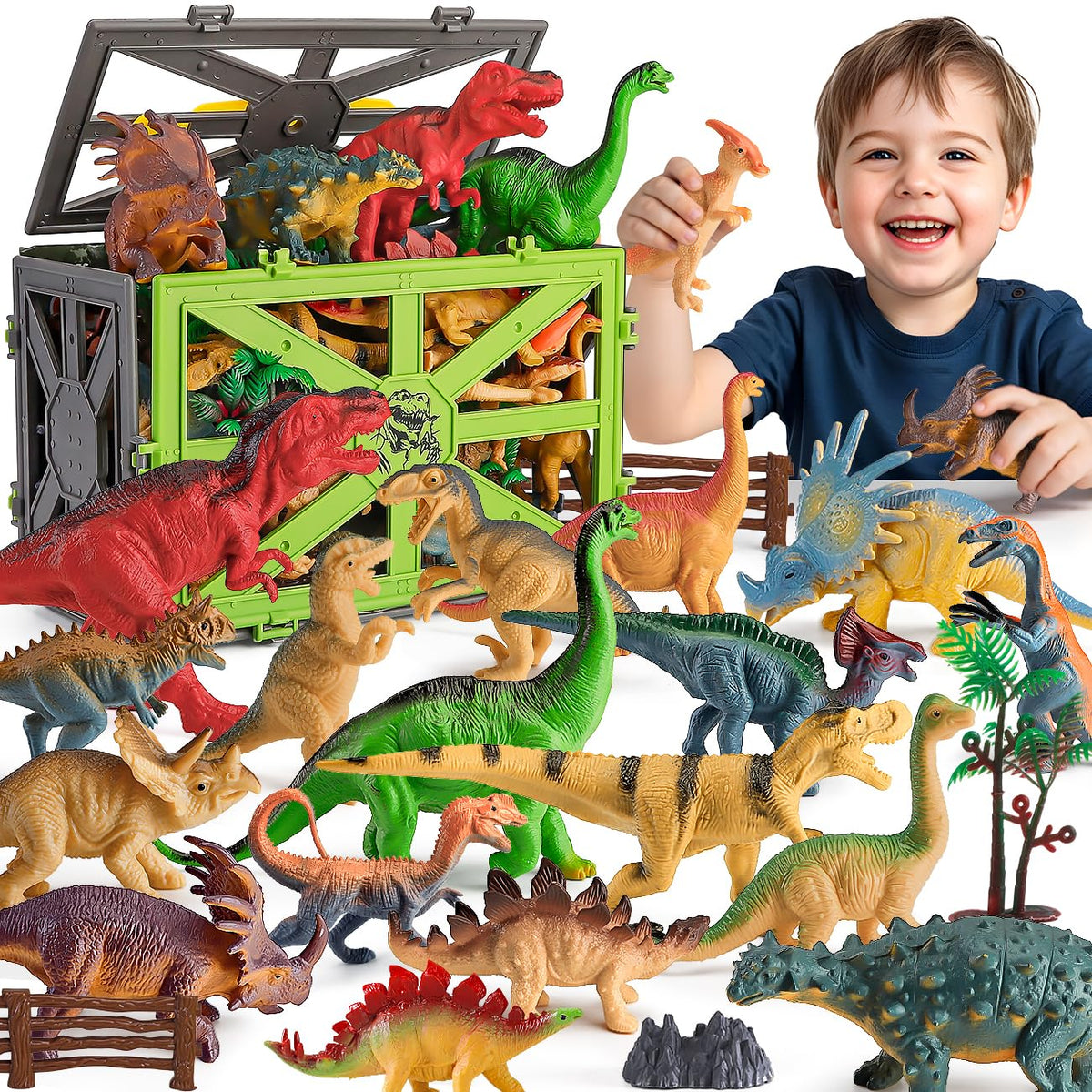 Kiddiworld dinosaur toy set collection featuring realistic figures for engaging imaginative play.