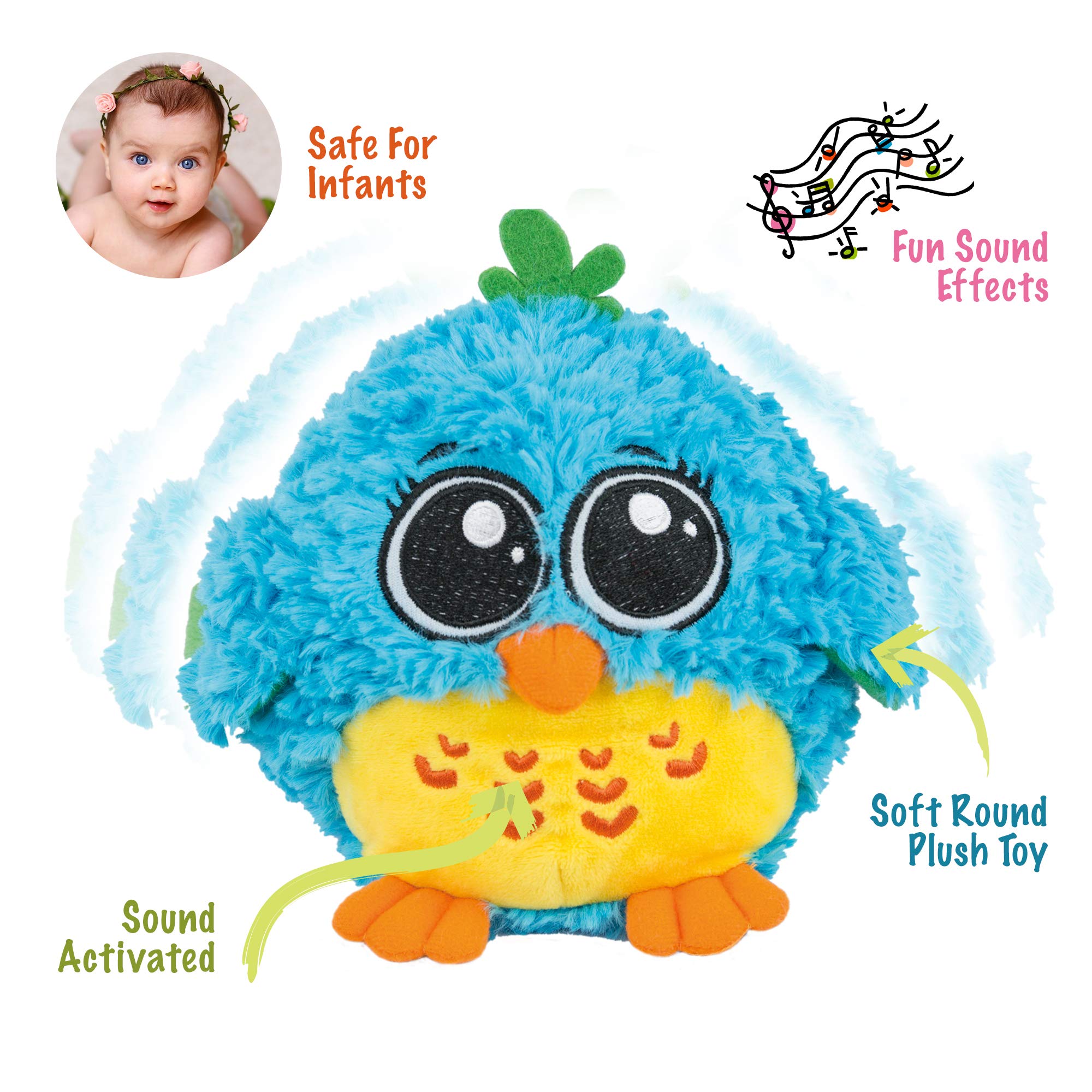 KiddoLab bird snuggle-soft plush for cuddling after dancing.