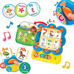 KiddoLab Chapa the Lion Alphabet Book instruments page supports auditory association with sounds.