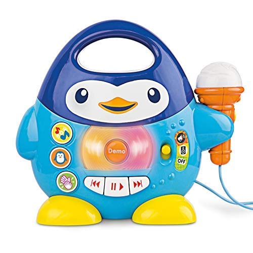 KiddoLab Penguin Karaoke Buddy echo effect and animal sounds for playful performances.