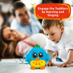 KiddoLab toy bird play-action demonstrates cause-and-effect with chirps.
