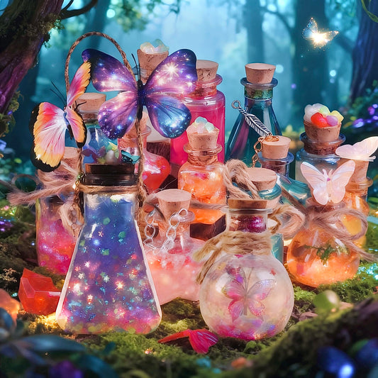 KIDDYCOLOR Large potion bottle serves as a centerpiece for pretend potion making