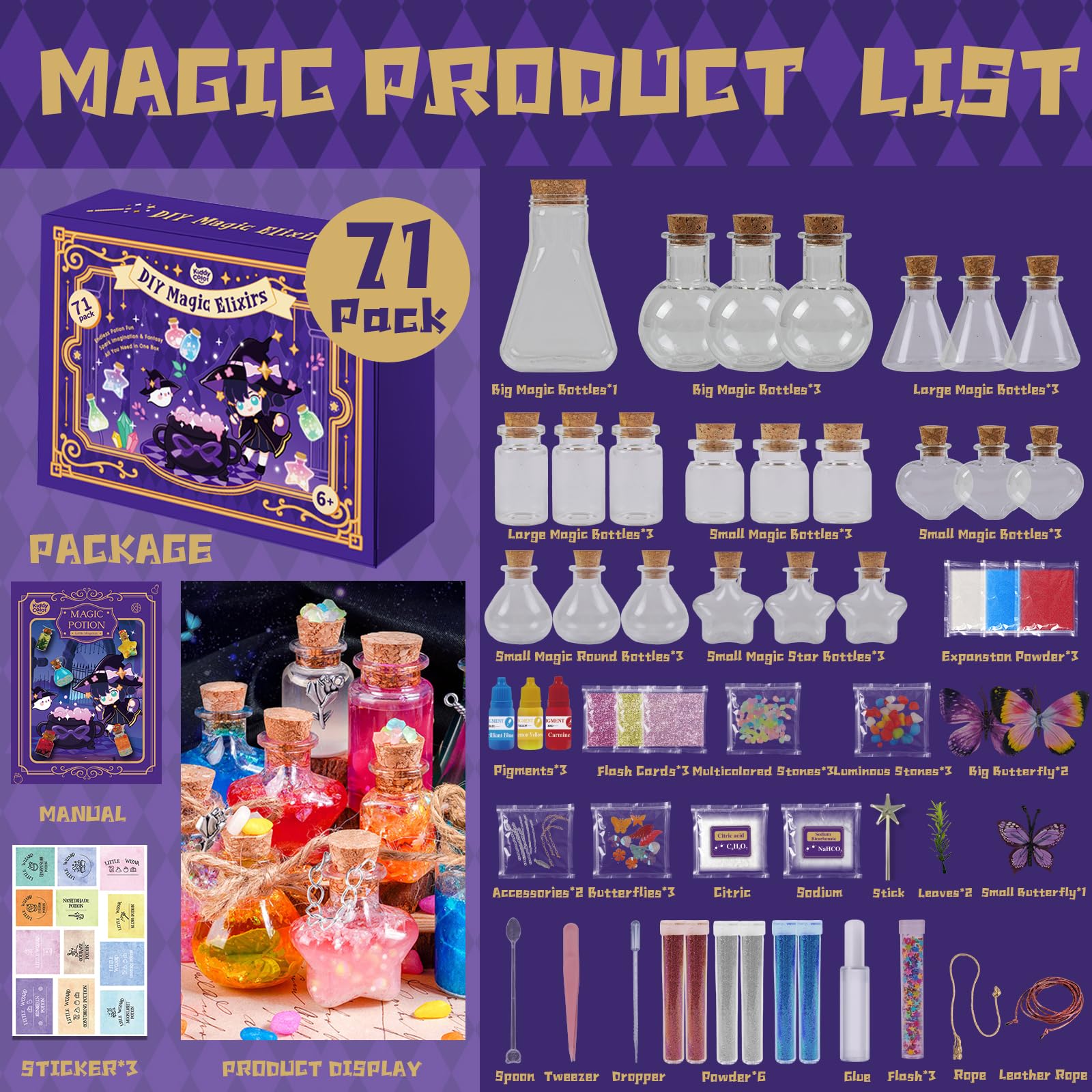 KIDDYCOLOR Small variety bottles enable themed mini potions and stories