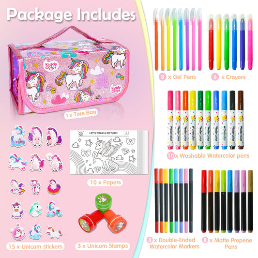 KIDDYCOLOR unicorn stickers pack adds playful accents to crafts