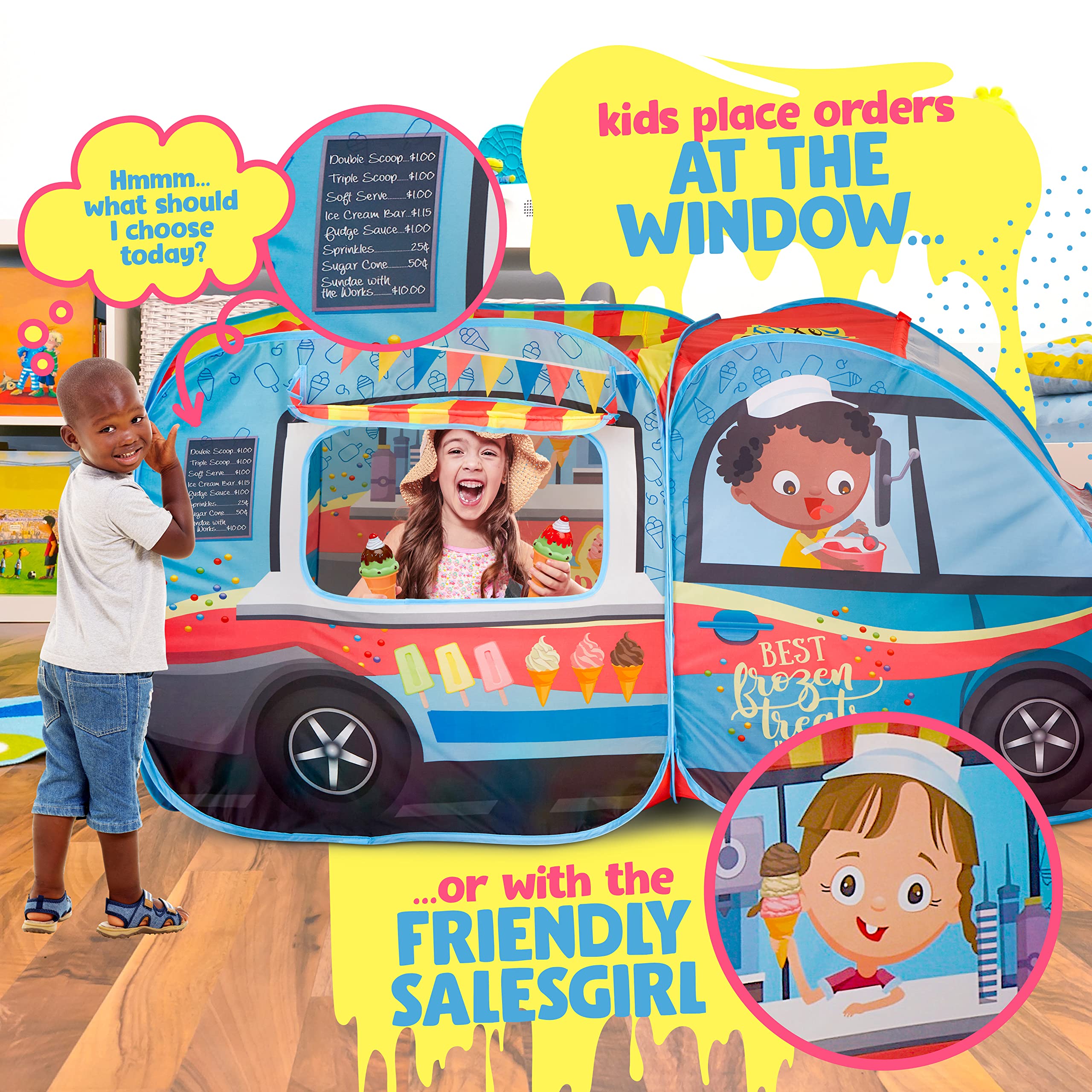 Kiddzery Large Open Design Ice Cream Shop supporting group play.