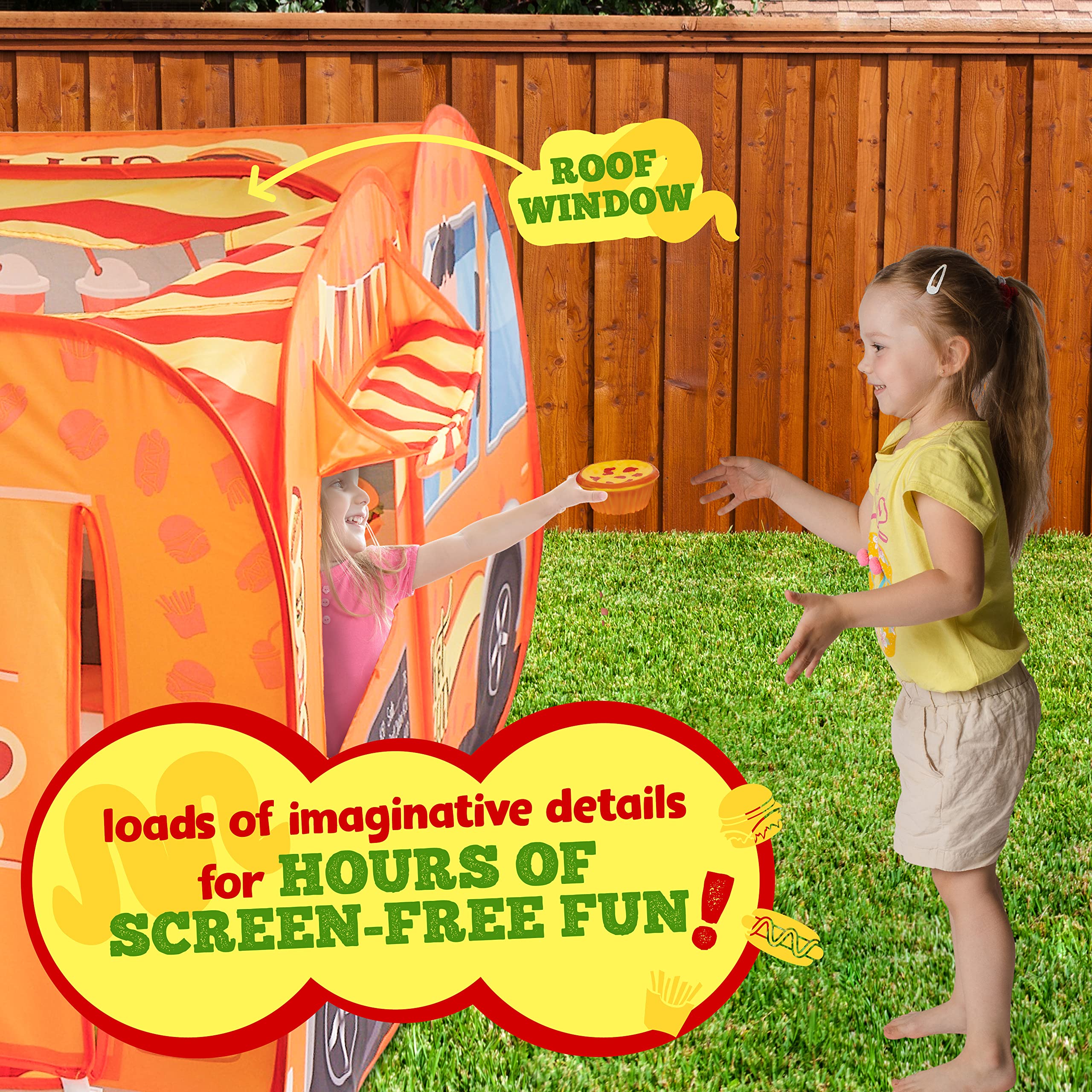 Kiddzery Pop-up tent features spacious 60x32.5x32.5 inch play area.