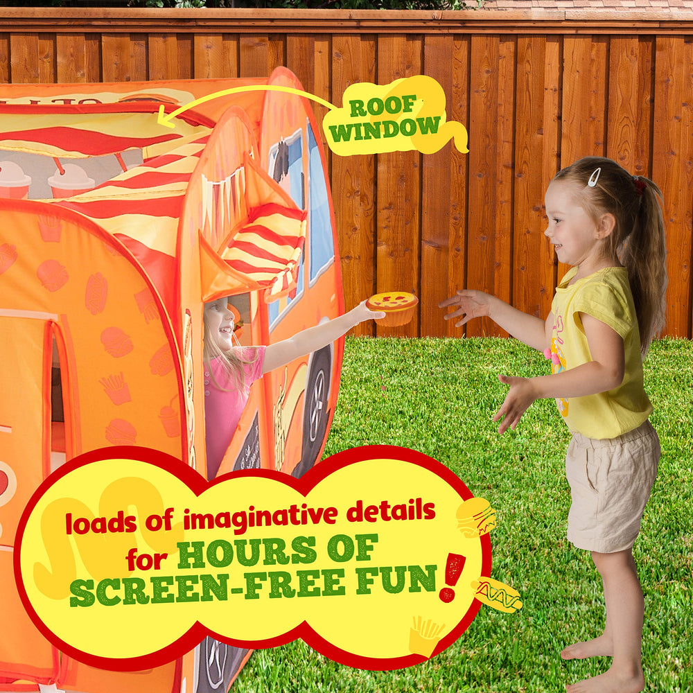 Kiddzery Pop-up tent features spacious 60x32.5x32.5 inch play area.