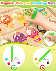 Kidific wooden puzzle board with vibrant colors for color recognition and motor skills