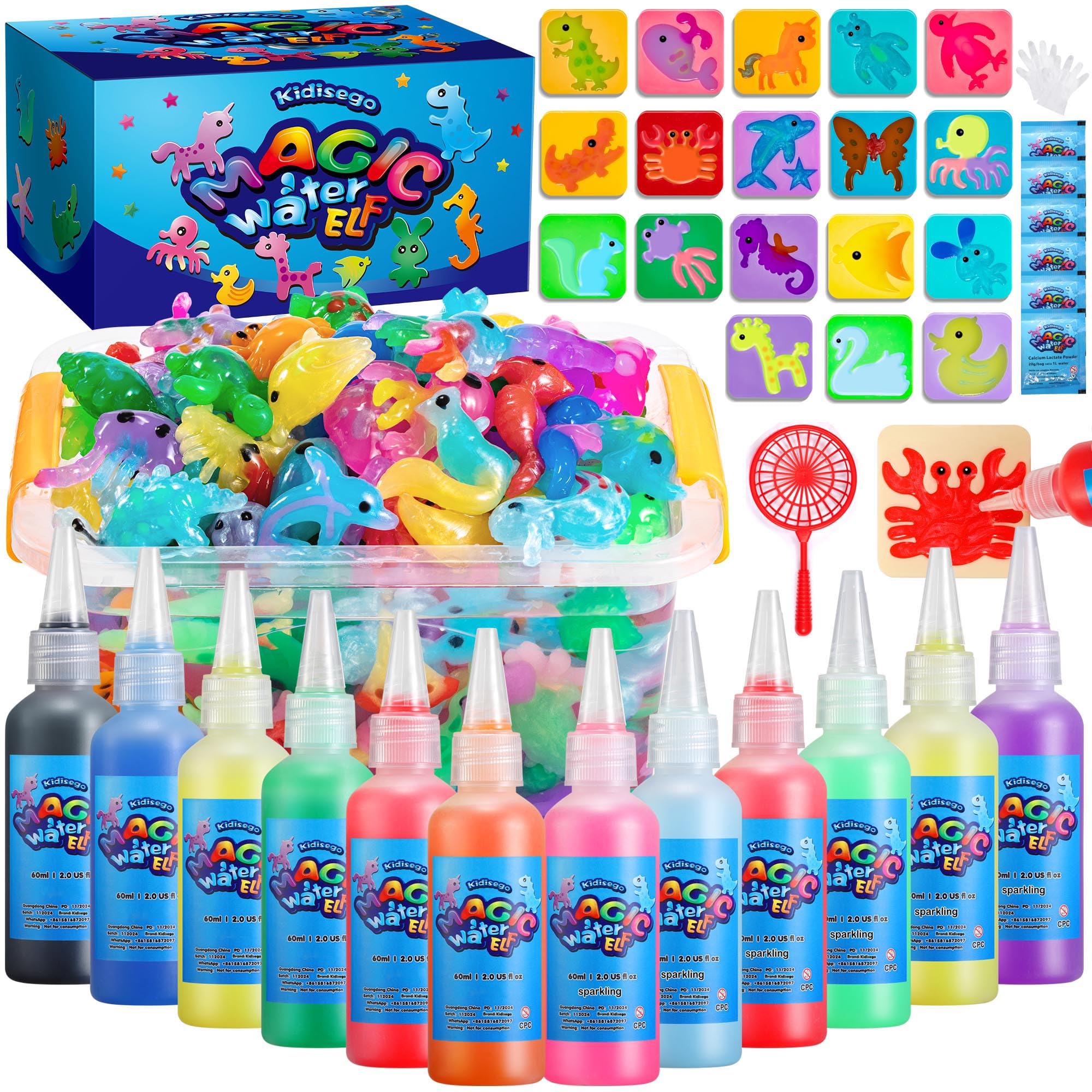 Kidisego Aqua Fairy bottles show 12 colors for creative, colorful play