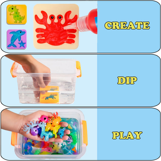 Kidisego Aqua Fairy magic gels in six sparkling colors enhance sensory play