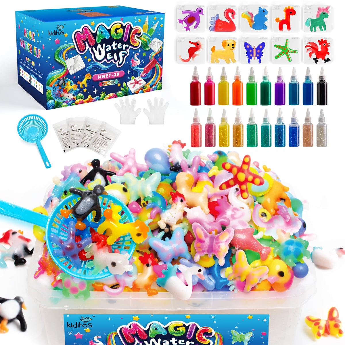 Kiditos Magic Water Elf Kit cover—vibrant DIY fun for curious kids.