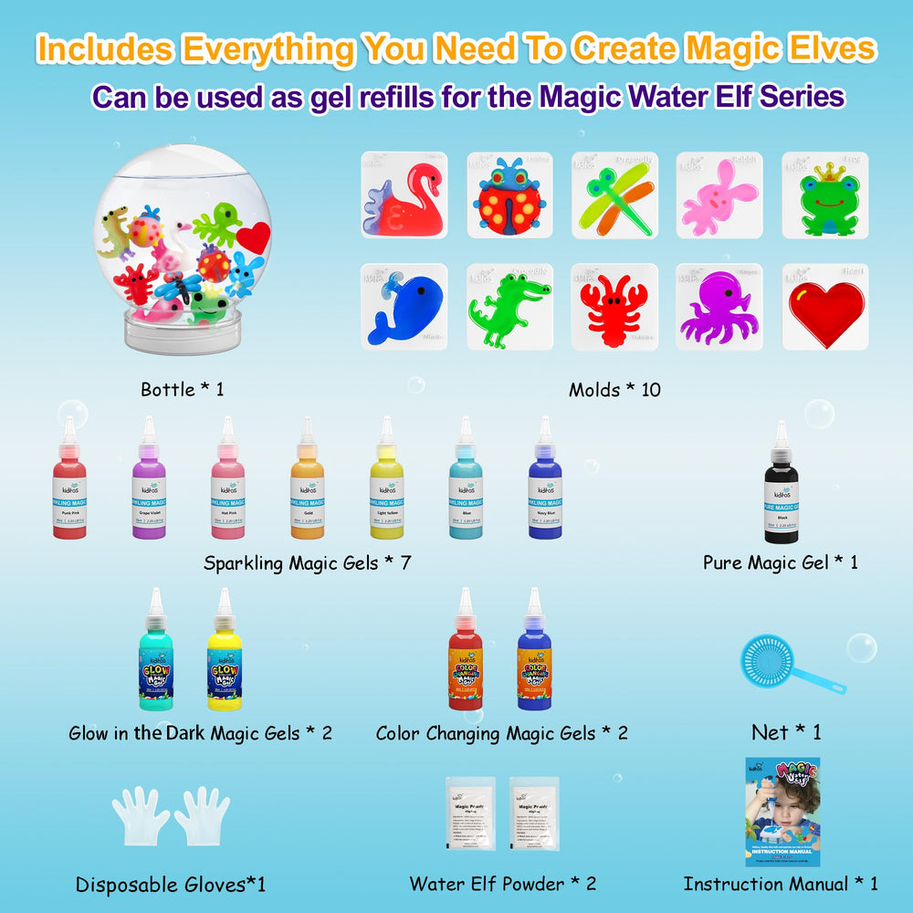 Kiditos Magic Water Elf Kit glow gels brighten playtime and storytelling