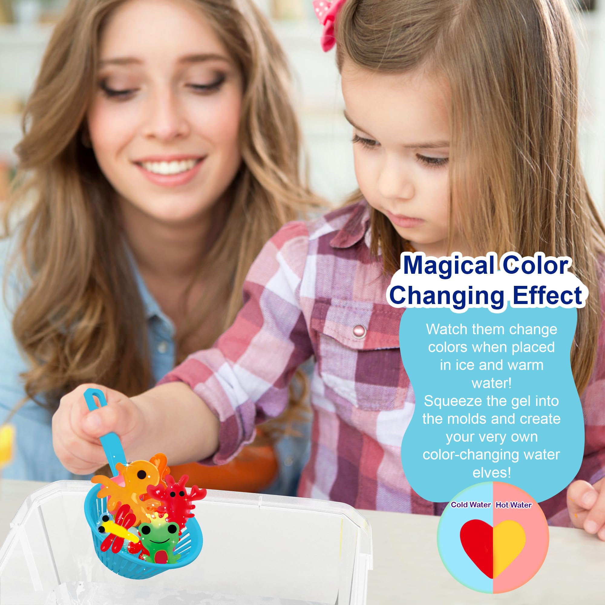Kiditos Magic Water Elf Kit net supports dipping and draining during gel play sessions