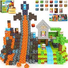 Kidiyee 100pcs magnetic blocks create a mine world for imaginative play