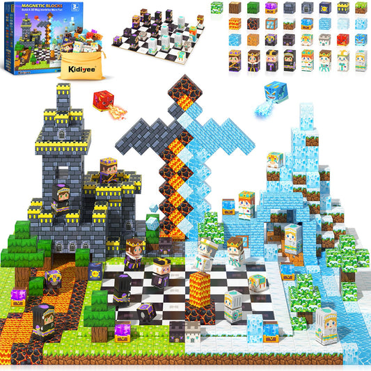 Kidiyee 144pcs magnetic blocks for creative building fun and STEM exploration