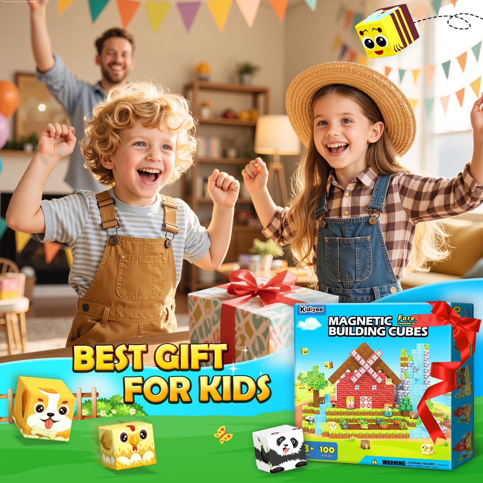 Kidiyee magnetic blocks durable materials tile ensure safe, long-lasting play