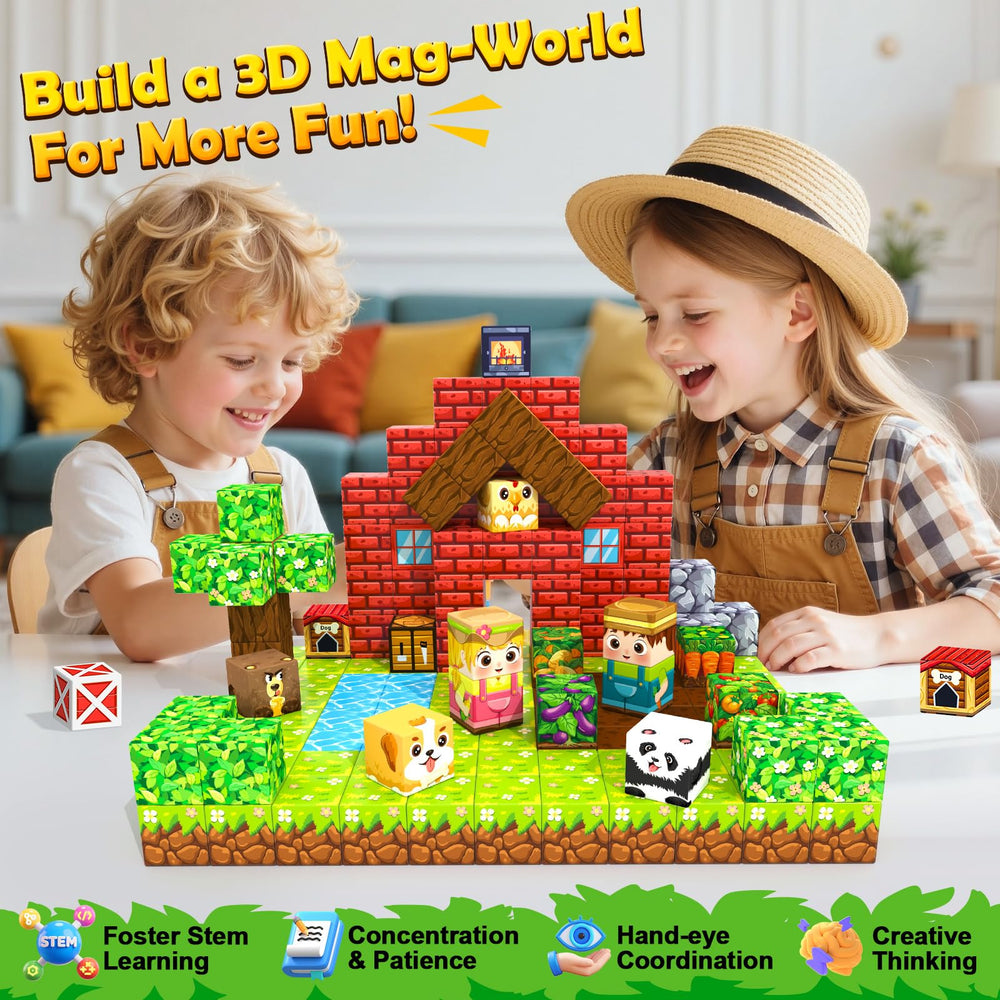 Kidiyee magnetic blocks magnets connecting tile highlights easy assembly and hands-on learning