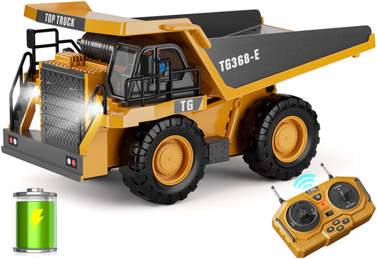 KIDMARKT RC dump truck with alloy body designed for durable play.