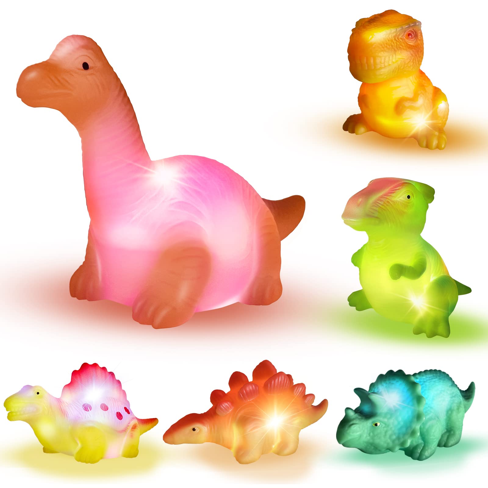 KidPapa light-up dinosaur bath toy 1 glows when water touches it