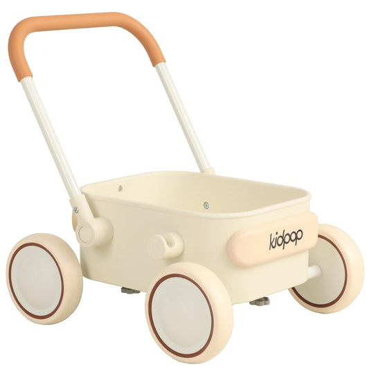 Kidpop PULA push-pull wagon enables smooth indoor and outdoor pushing for toddlers.