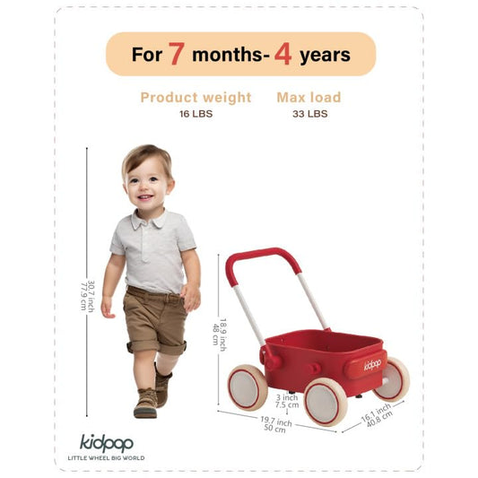 Kidpop PULA walker with enclosed wheels for safe indoor exploration.