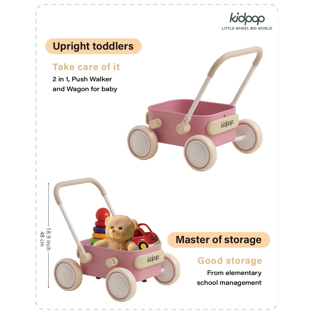 kidpop PULA pink folding mechanism for compact storage.
