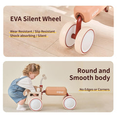 Kidpop Toast 4-wheel EVA wheels deliver smooth, silent rides indoors and outdoors