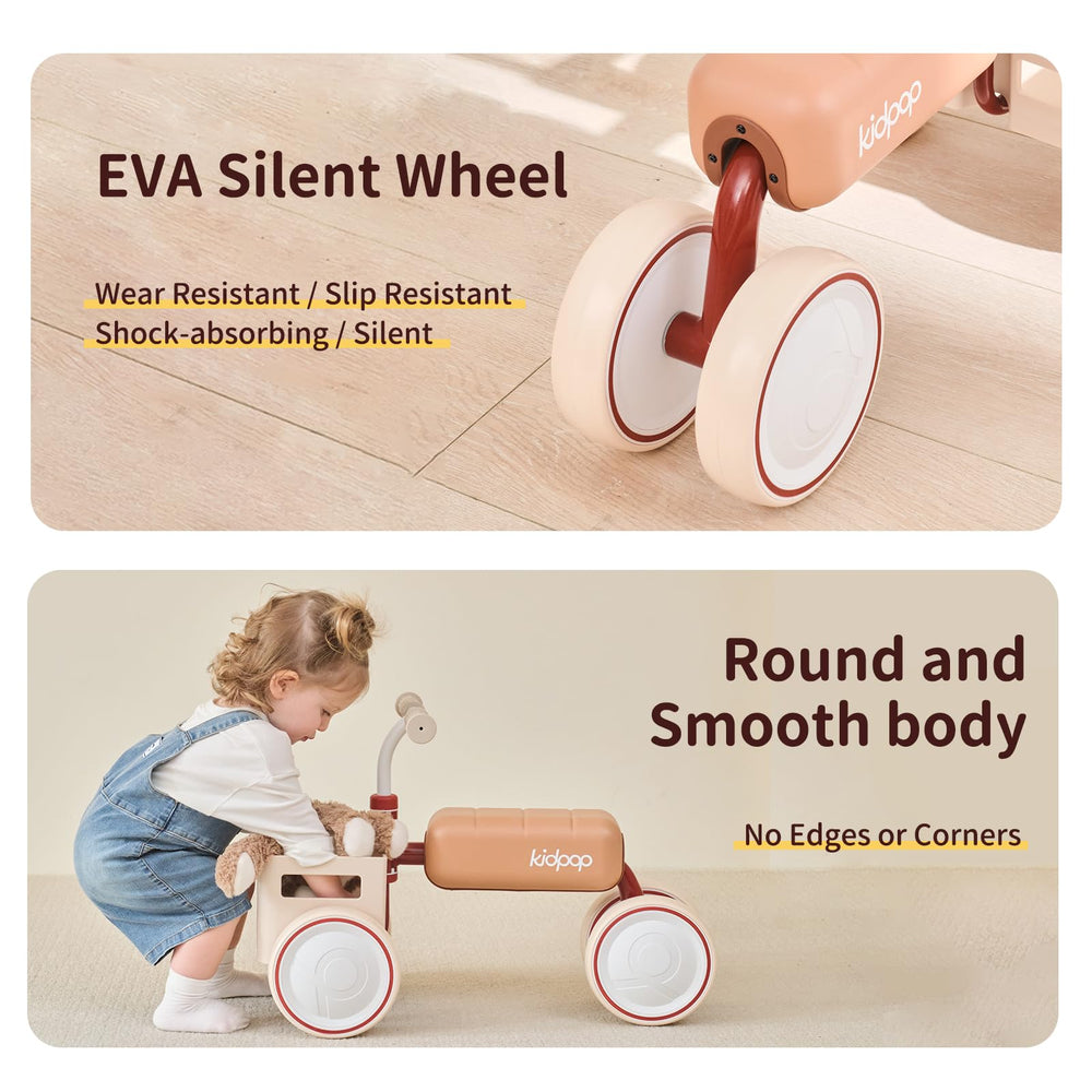 Kidpop Toast Baby Walker waterproof materials simplify cleanup after adventures.