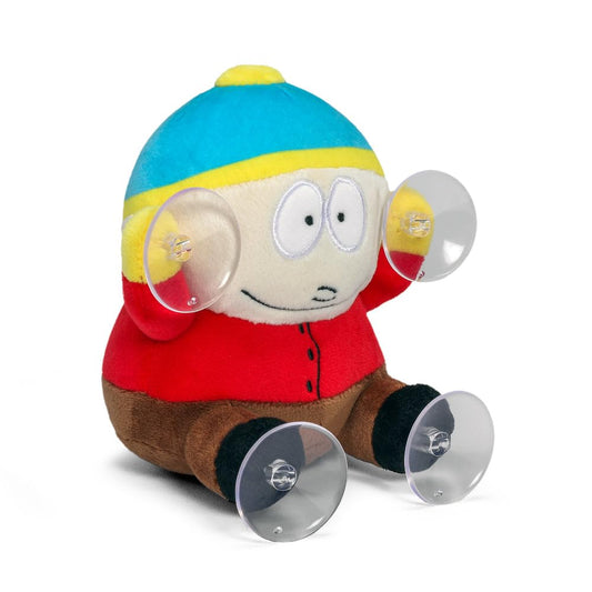 Kidrobot Cartman plush with embroidered details on display