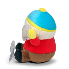Cartman plush clinger on a mirror surface for playful setup
