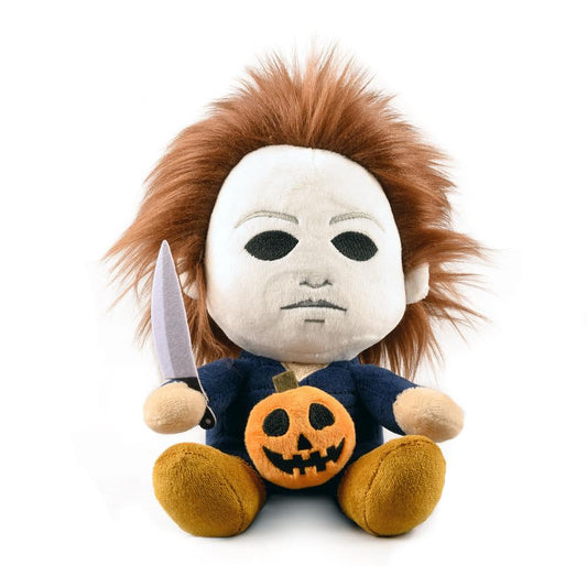 Kidrobot Michael Myers Plush Phunny 8 inch sits upright for shelf display