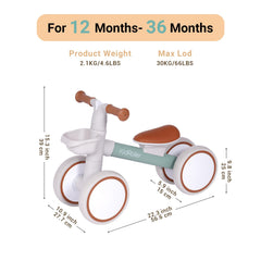 KidRoller balance bike adjustable seat adapts as your child grows for comfortable riding.