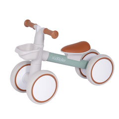 KidRoller balance bike with front basket supports safe, exploratory play for toddlers.