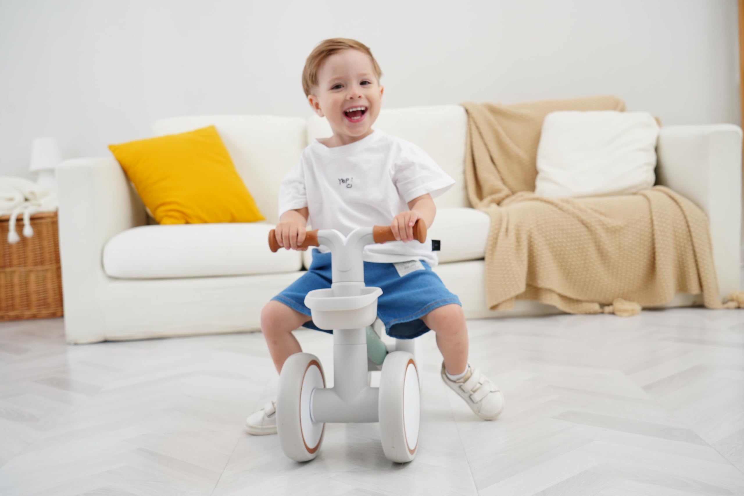KidRoller non-slip EVA wheels glide smoothly on floors and outdoors without marks.