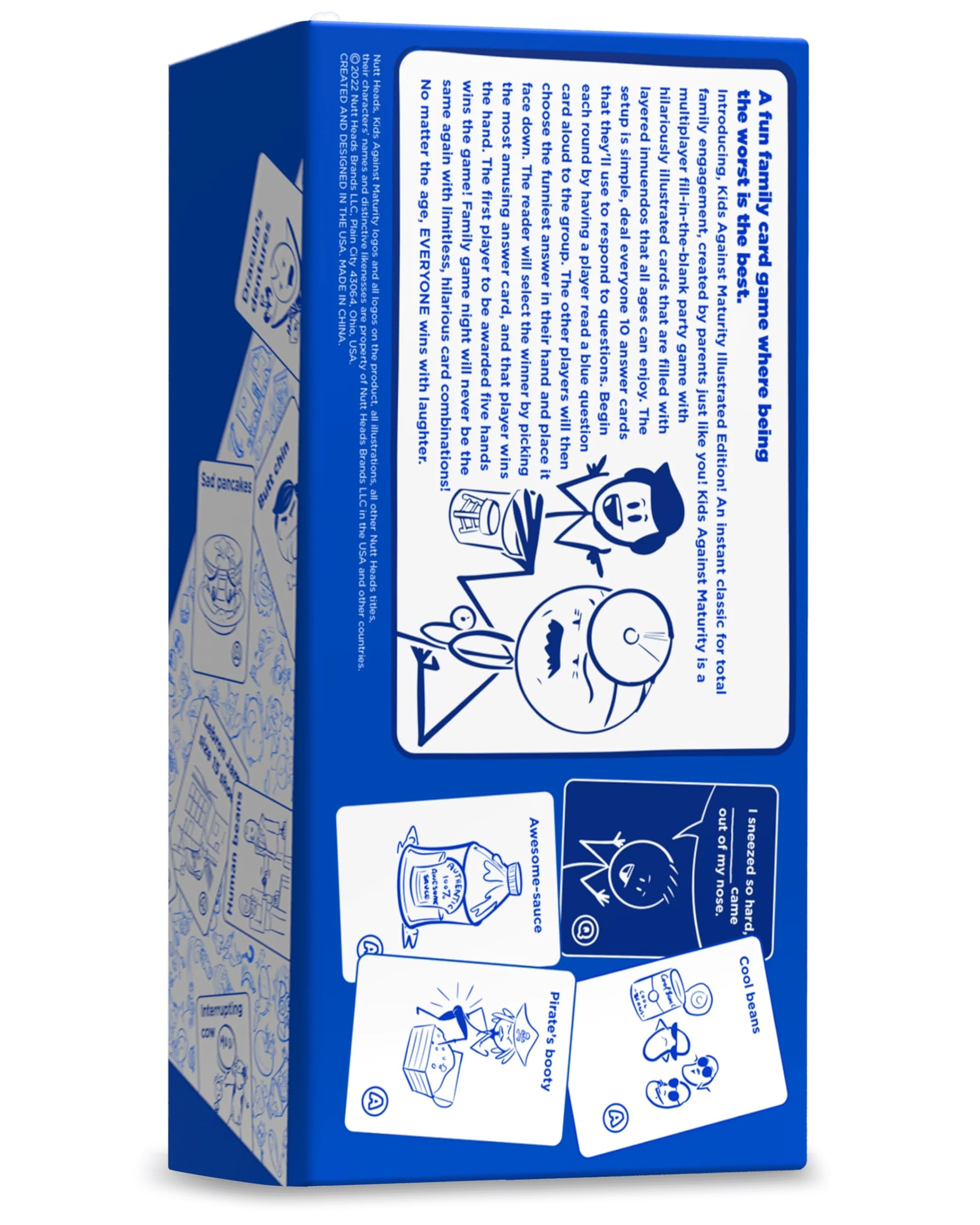 Kids Against Maturity 600 cards, plenty of prompts for mixed-age laughter.