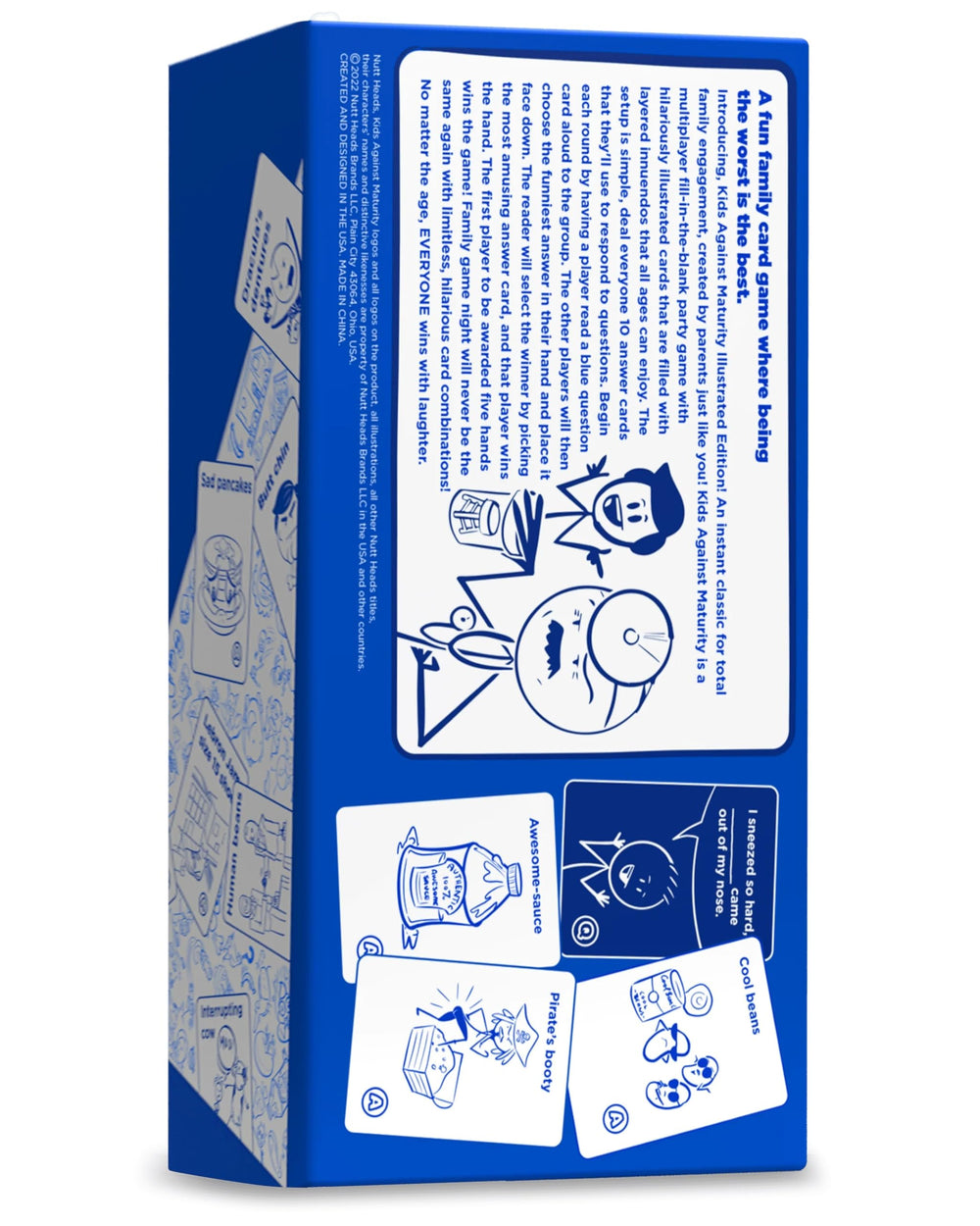 Kids Against Maturity 600 cards, plenty of prompts for mixed-age laughter.