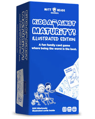 Kids Against Maturity box ready for family game night, encourages screen-free fun.